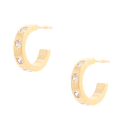 14k Rhinestone Hoop Gold Dipped Earring | Mixtshop LLC