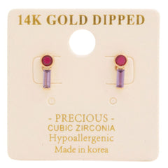 14k Gold Dipped Cz Stone Stud Earring | Mixtshop LLC