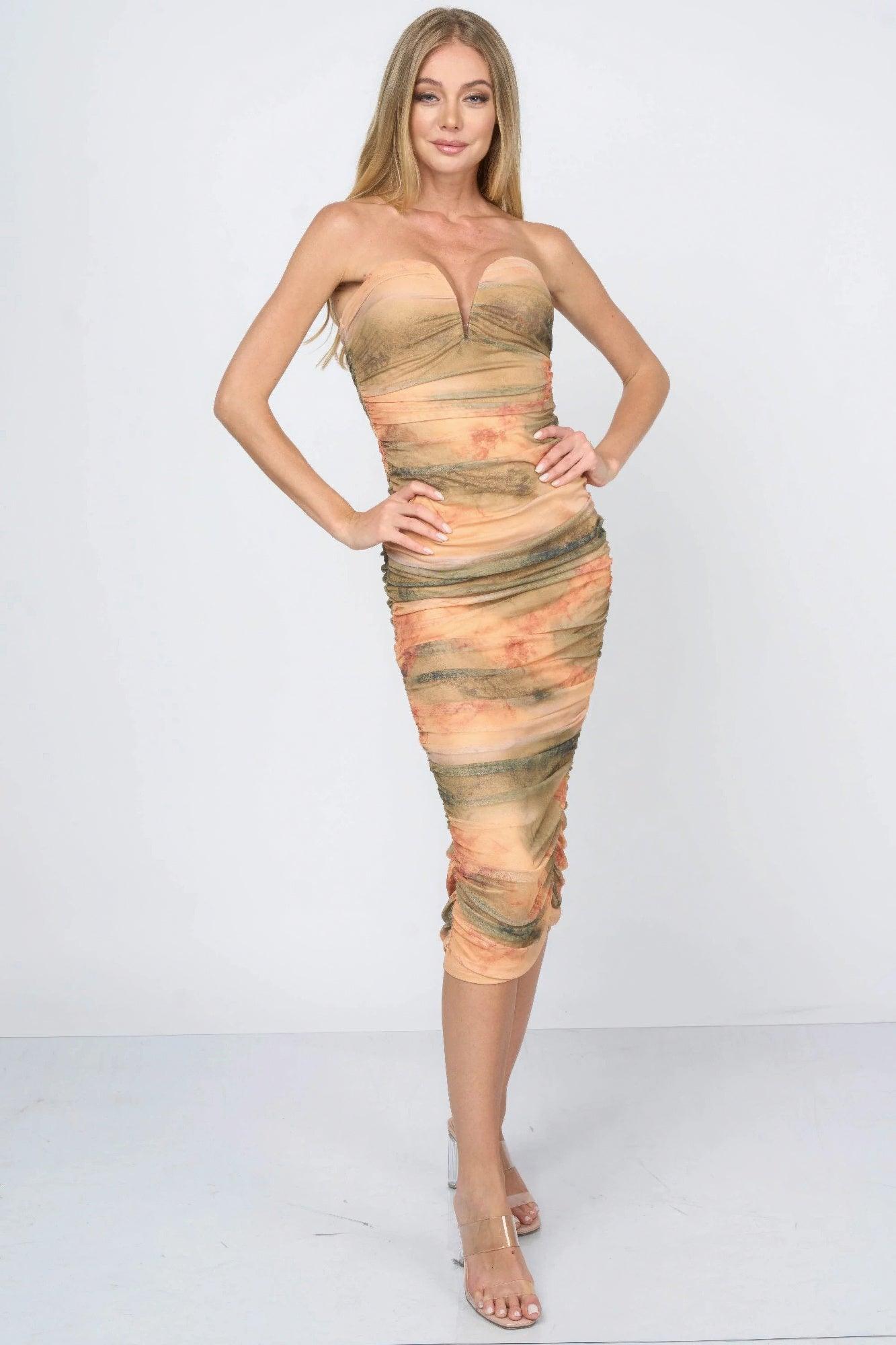 Tie dey printed mesh mini dress | Mixtshop LLC