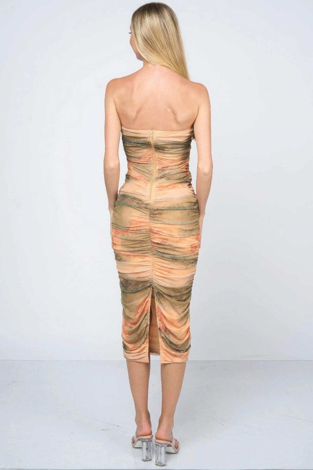 Tie dey printed mesh mini dress | Mixtshop LLC