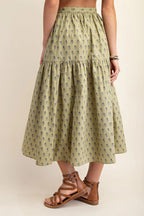 Printed tired midi skirt | Mixtshop LLC