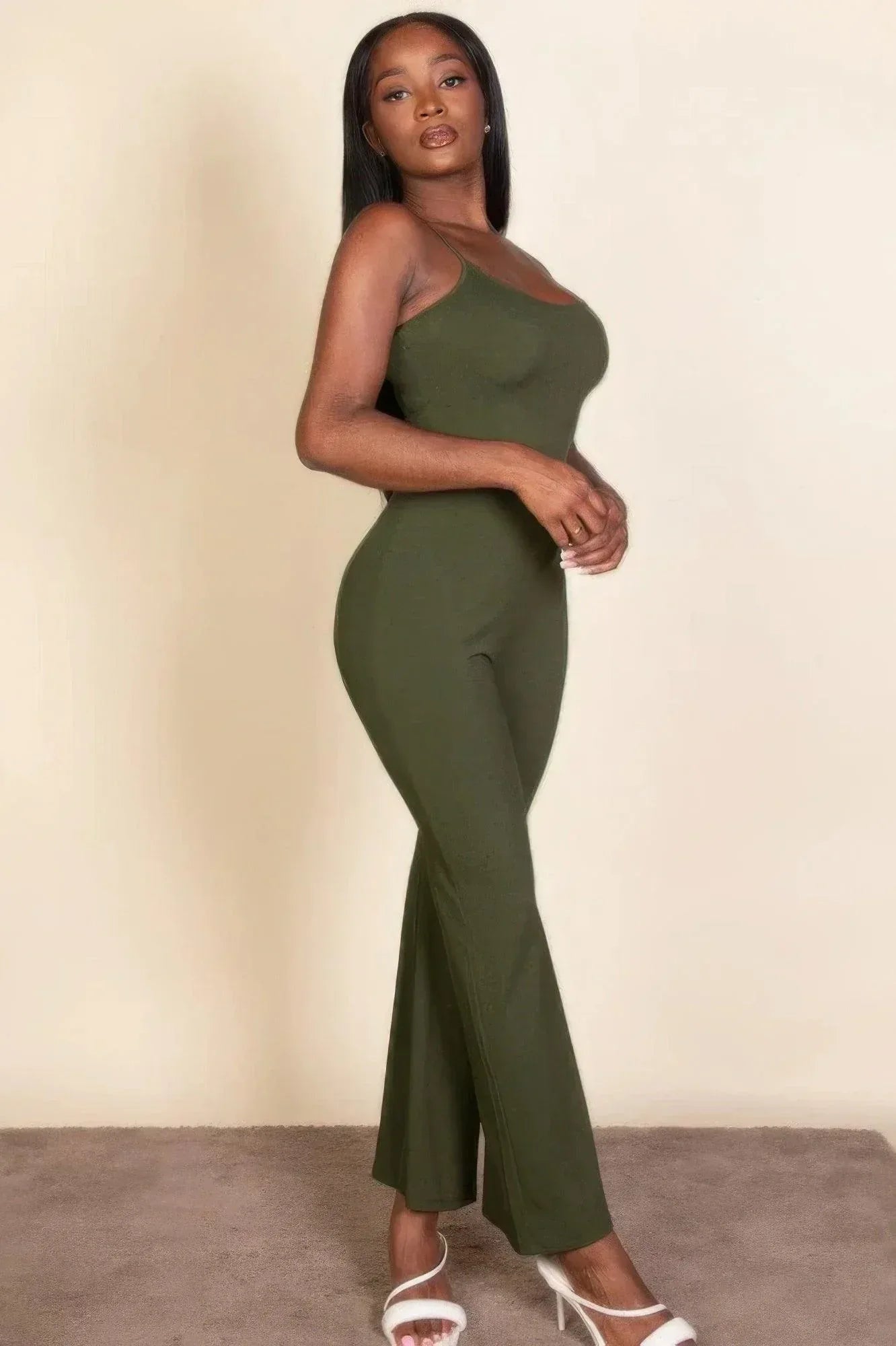 Ribbed sleeveless wide leg jumpsuit Secondary image