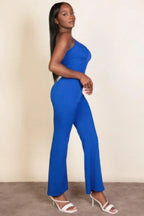 Ribbed sleeveless wide leg jumpsuit | Mixtshop LLC
