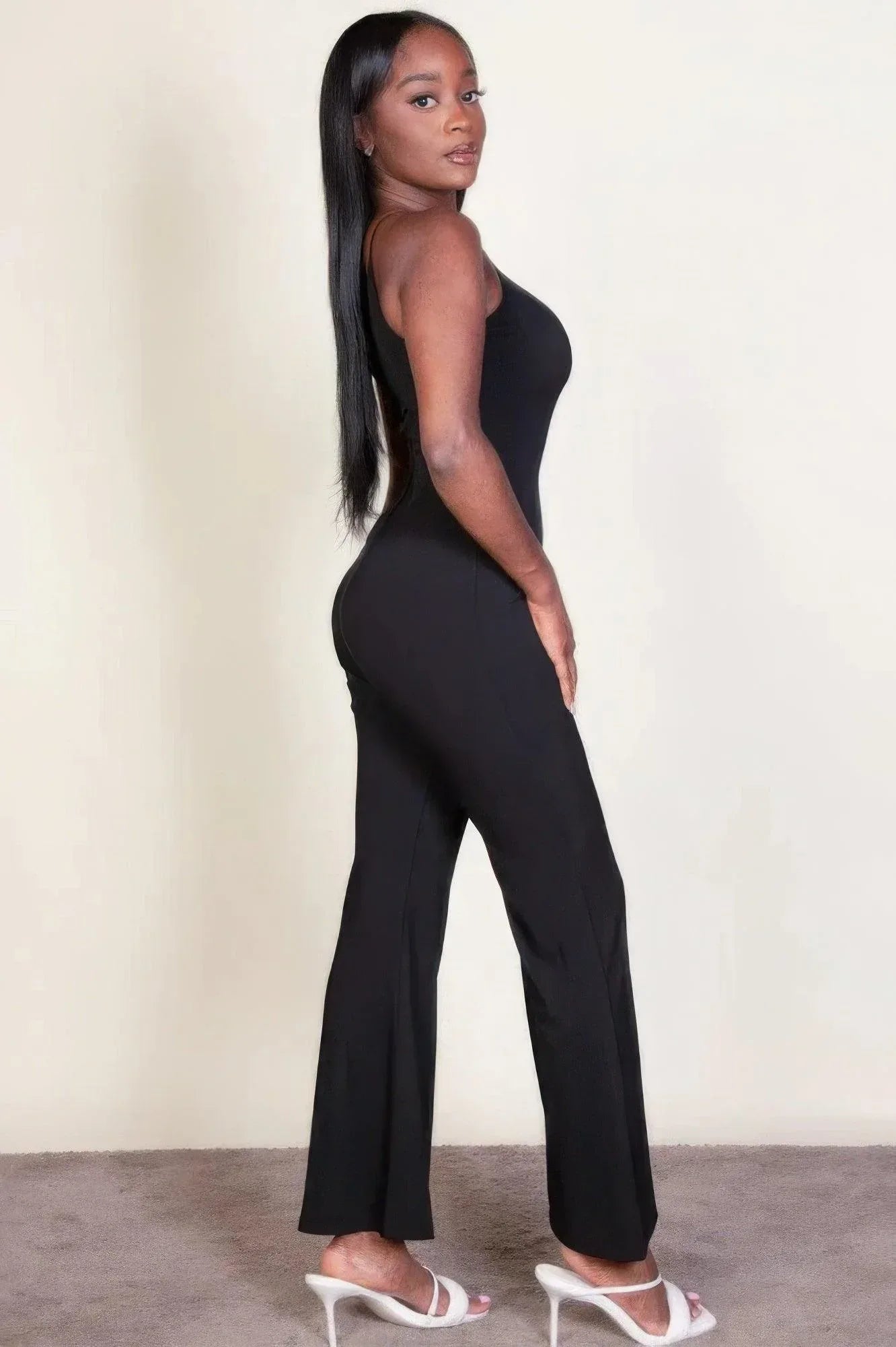Ribbed sleeveless wide leg jumpsuit | Mixtshop LLC