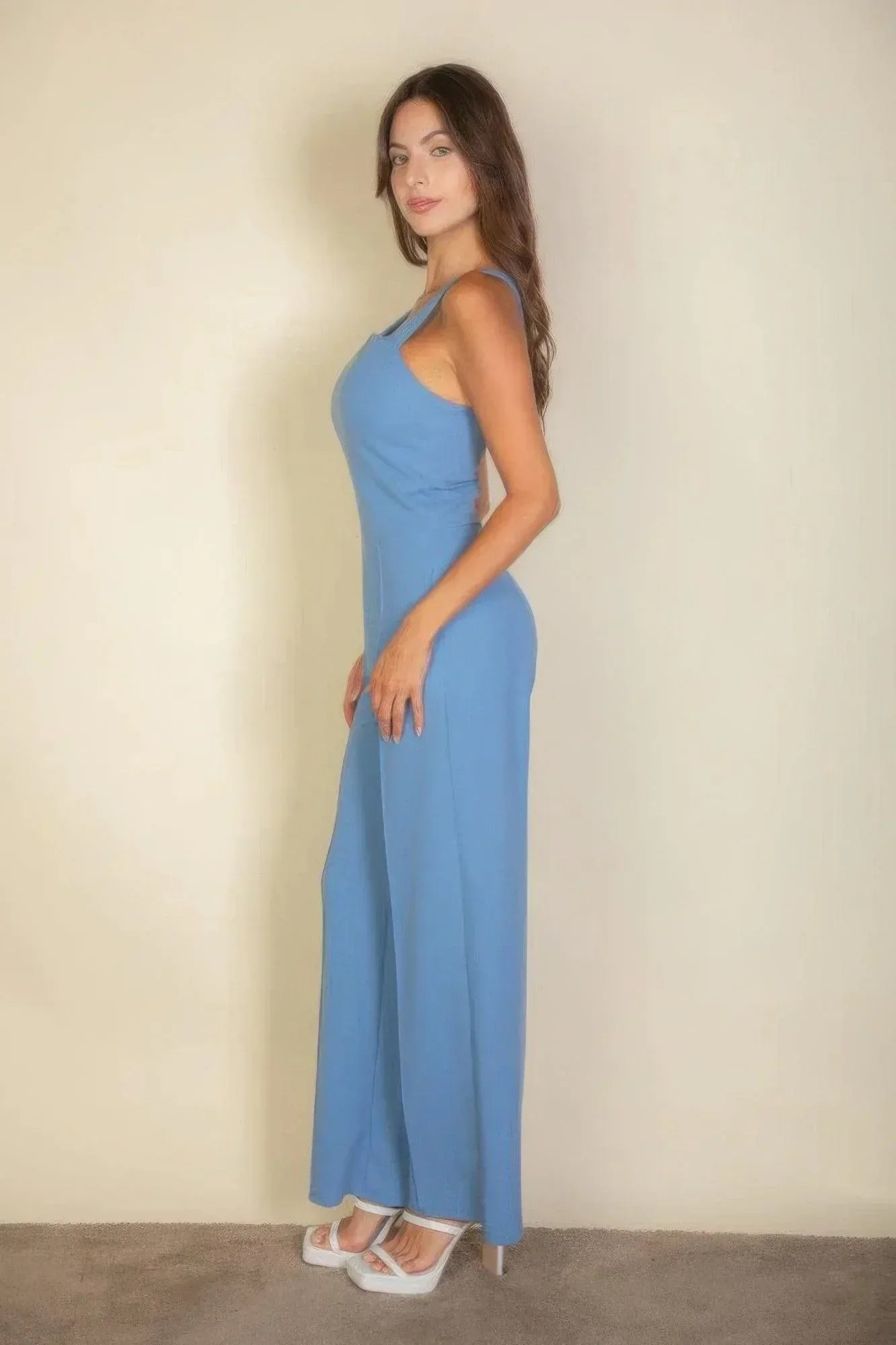 Notched neck cami jumpsuit | Mixtshop LLC