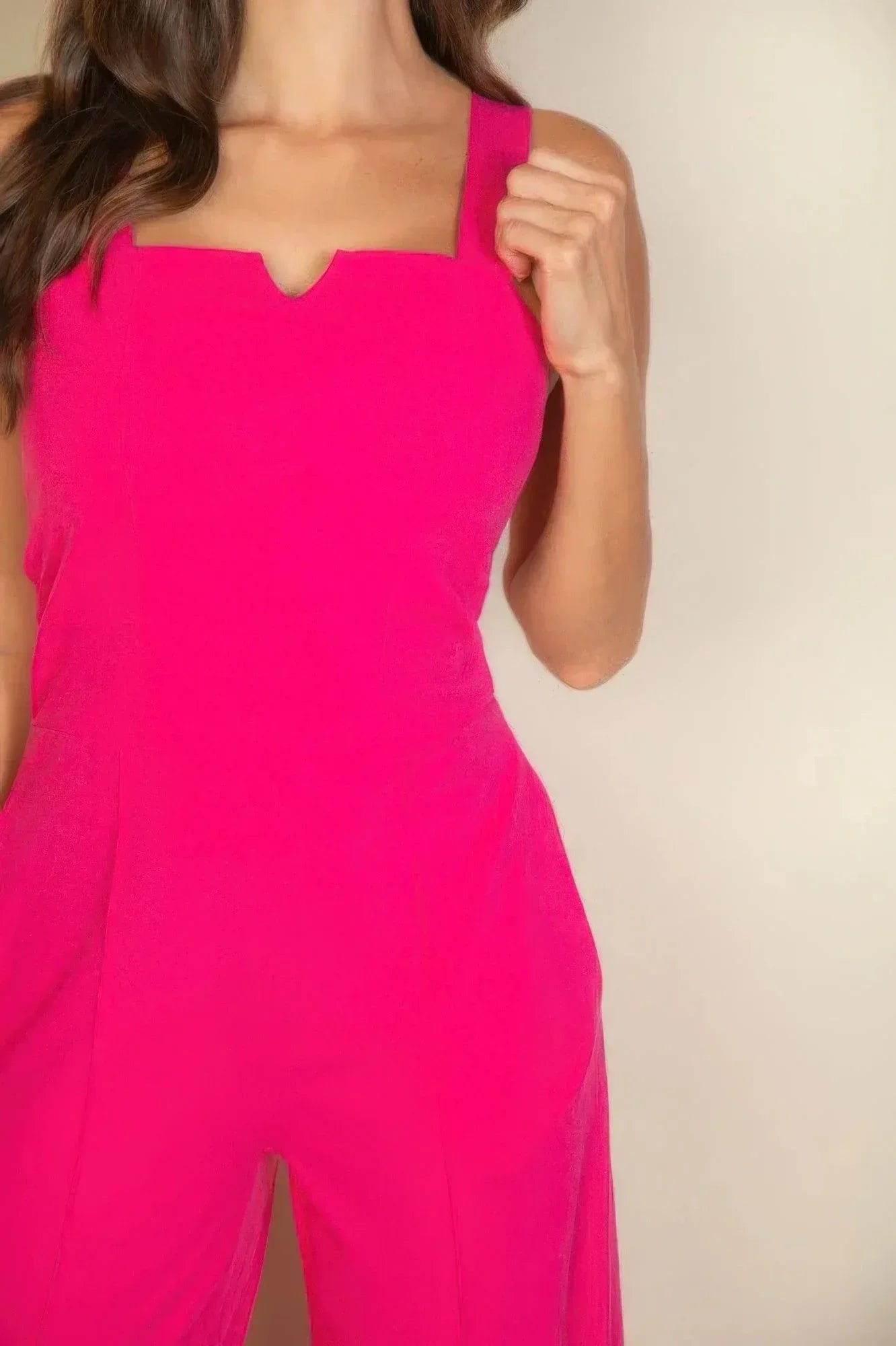 Notched neck cami jumpsuit | Mixtshop LLC