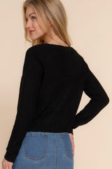 Long slv v-neck sweater cardigan | Mixtshop LLC