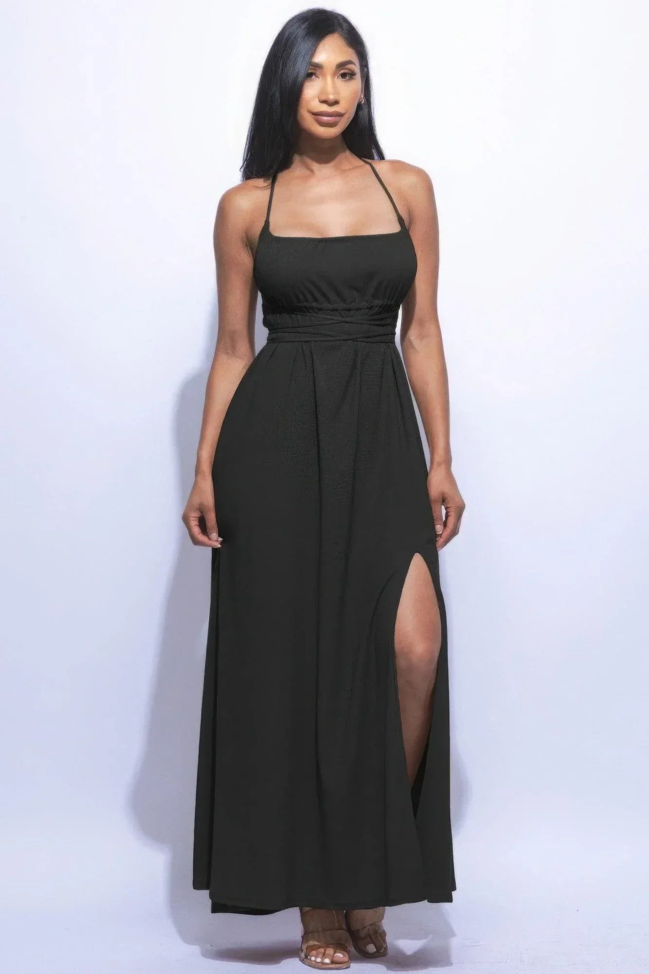 Side Slit Maxi Dress | Mixtshop LLC Main image