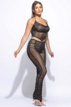 Halter Top Ruched Pants Set | Mixtshop LLC