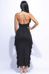Cowl Halter Ruffled Skirt Set | Mixtshop LLC