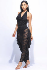 Cowl Halter Ruffled Skirt Set | Mixtshop LLC