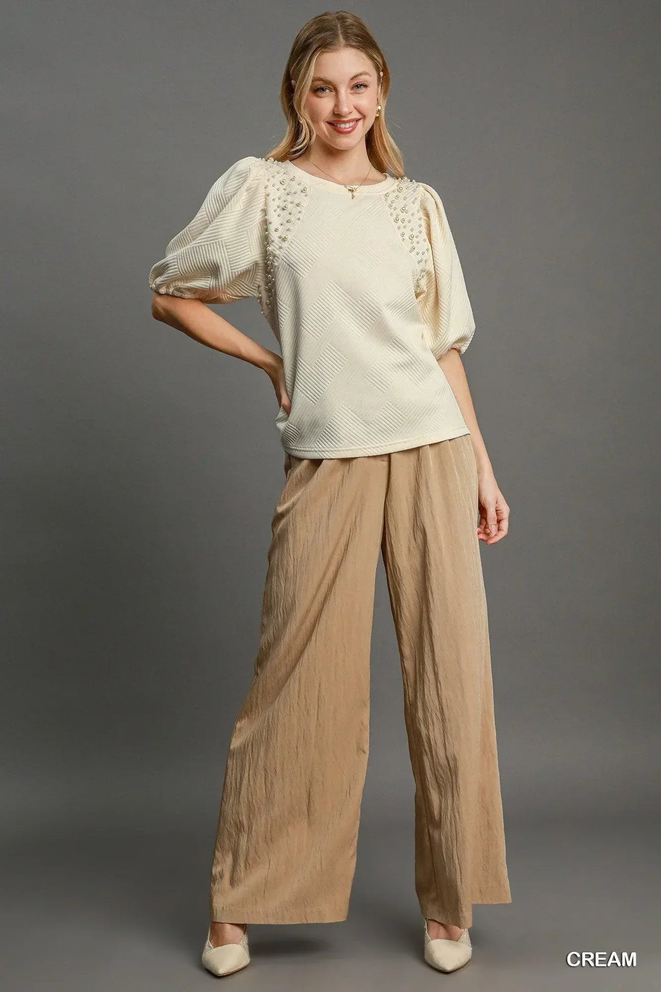 Puff Sleeve Knit Top Secondary image