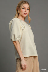 Puff Sleeve Knit Top | Mixtshop LLC