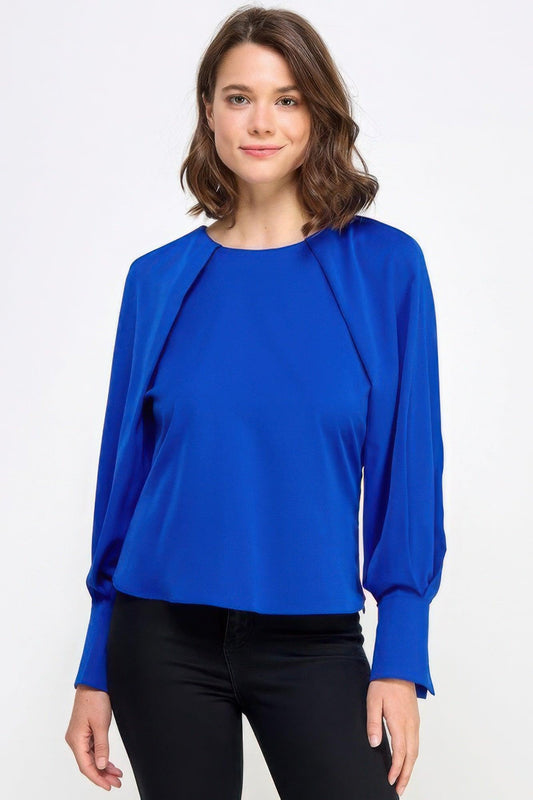 Raglan Long Sleeve Top With Back Neck Tie | Mixtshop LLC