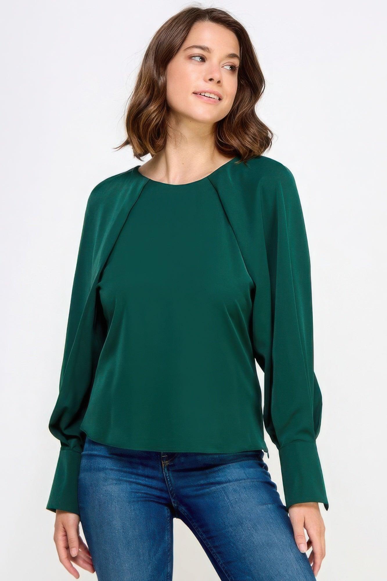 Raglan Long Sleeve Top With Back Neck Tie | Mixtshop LLC