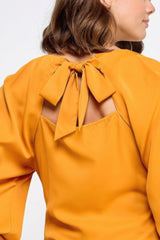 Raglan Long Sleeve Top With Back Neck Tie | Mixtshop LLC