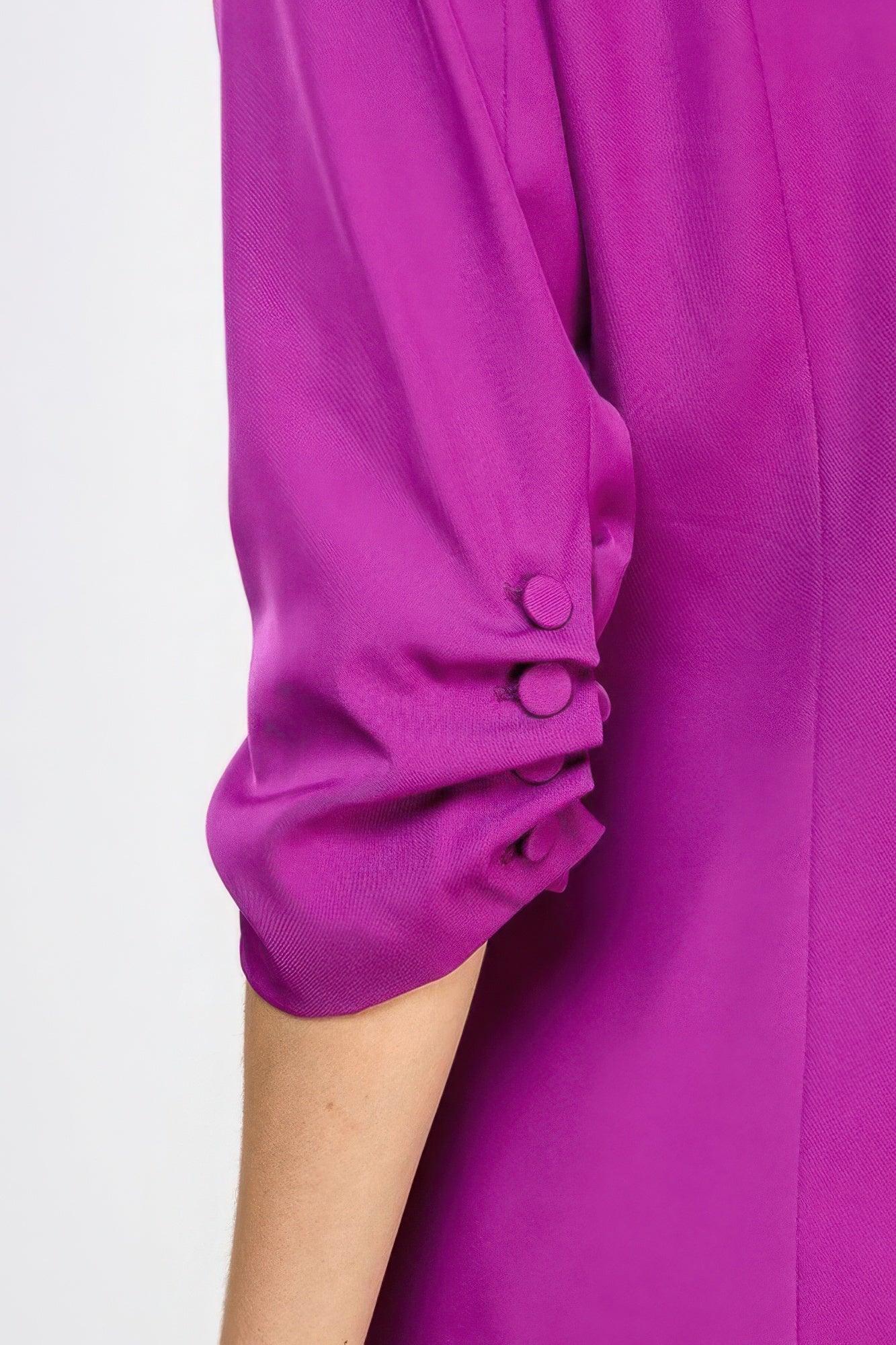Buttoned Detail 3/4 Sleeve Blazer | Mixtshop LLC