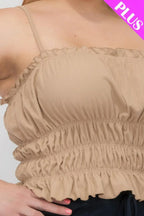 Plus Size Tiered Shirred Body Crop Top | Mixtshop LLC