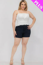 Plus Size Tiered Shirred Body Crop Top | Mixtshop LLC