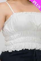 Plus Size Tiered Shirred Body Crop Top | Mixtshop LLC