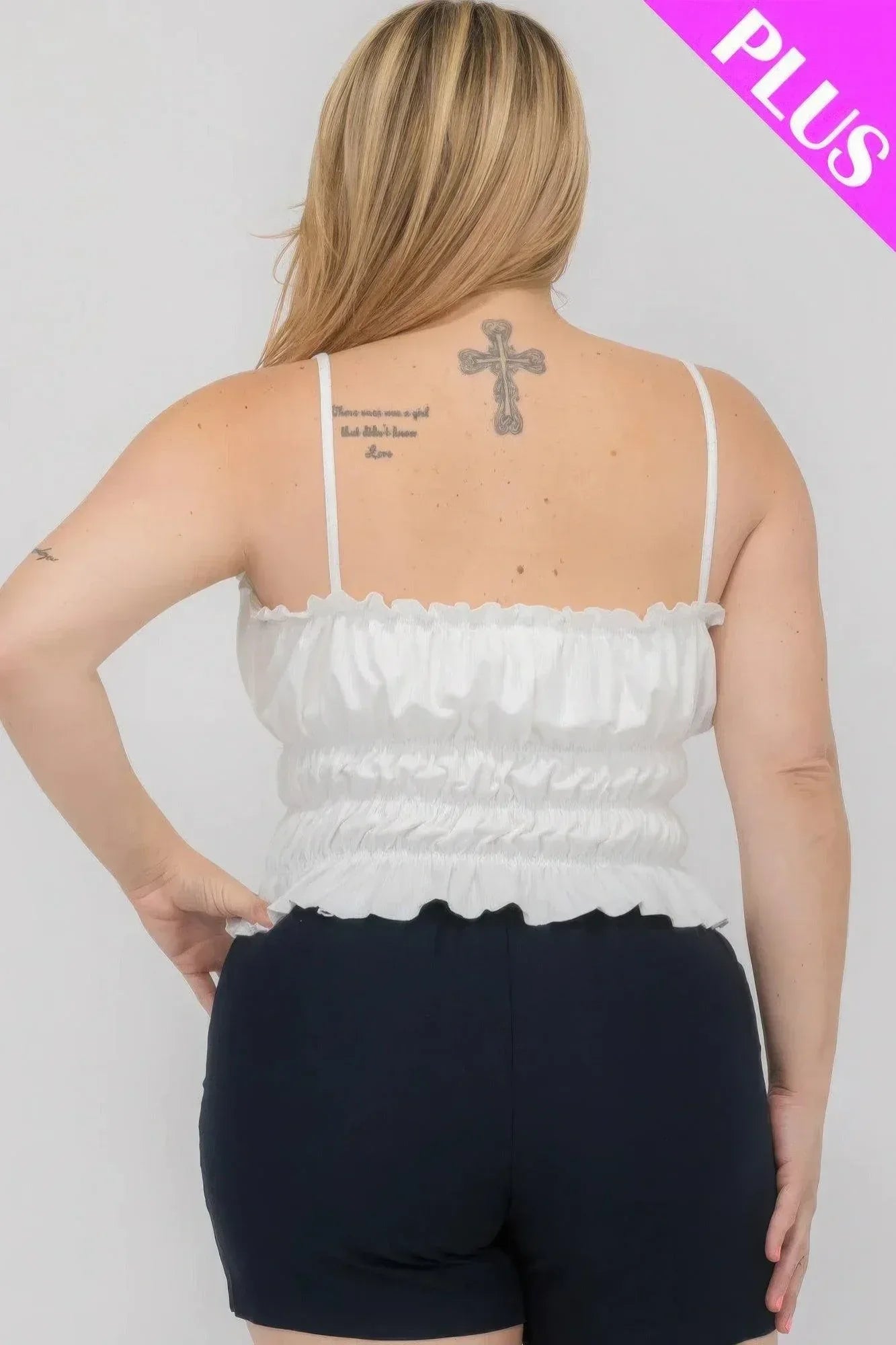 Plus Size Tiered Shirred Body Crop Top | Mixtshop LLC