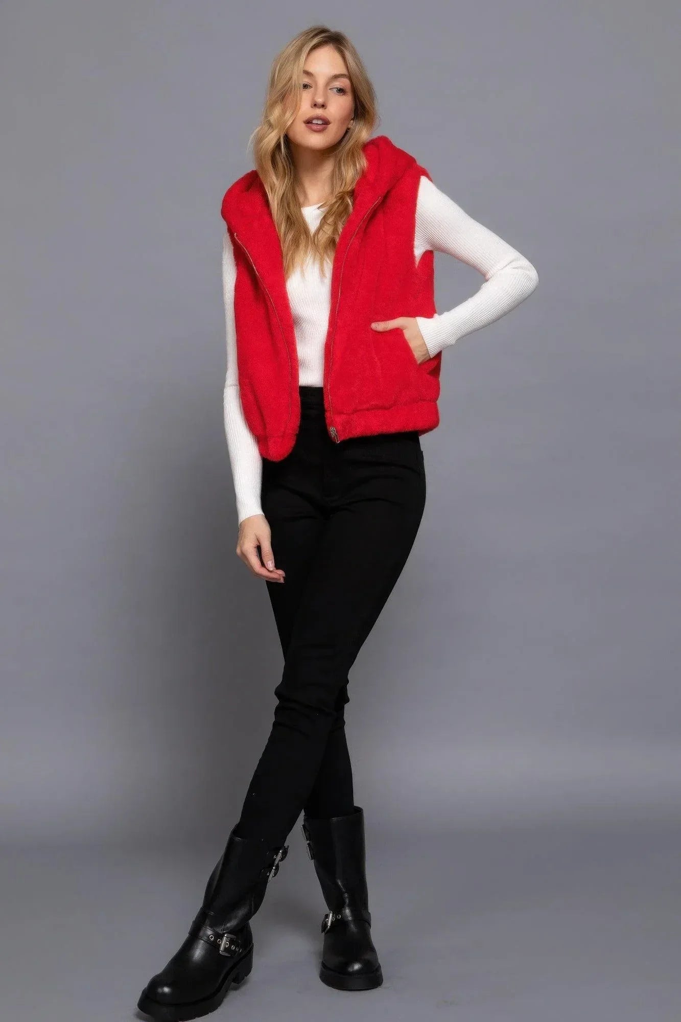 Hoodie Faux Fur Vest Secondary image