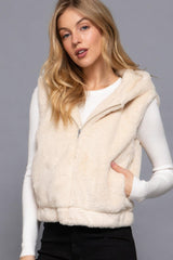 Hoodie Faux Fur Vest | Mixtshop LLC