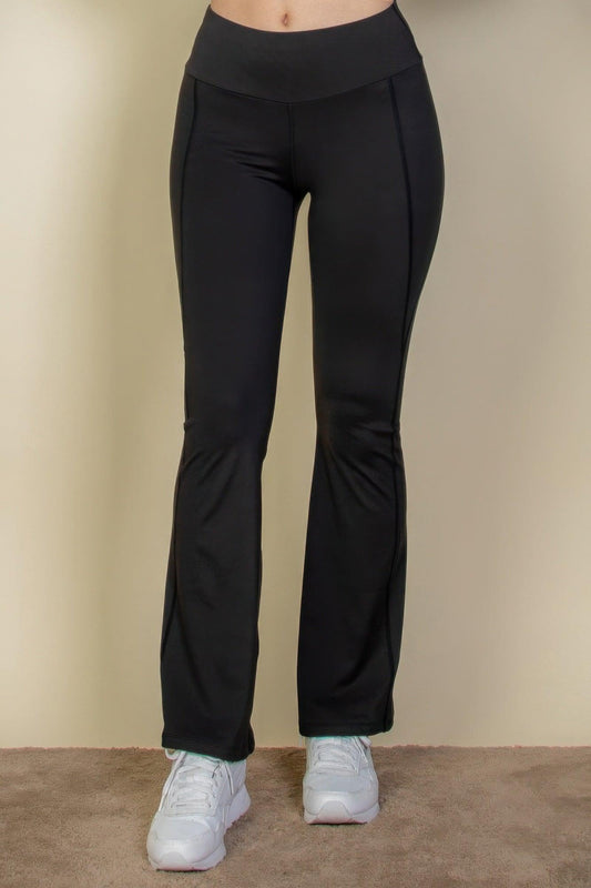 Wide waistband flare leg pants | Mixtshop LLC