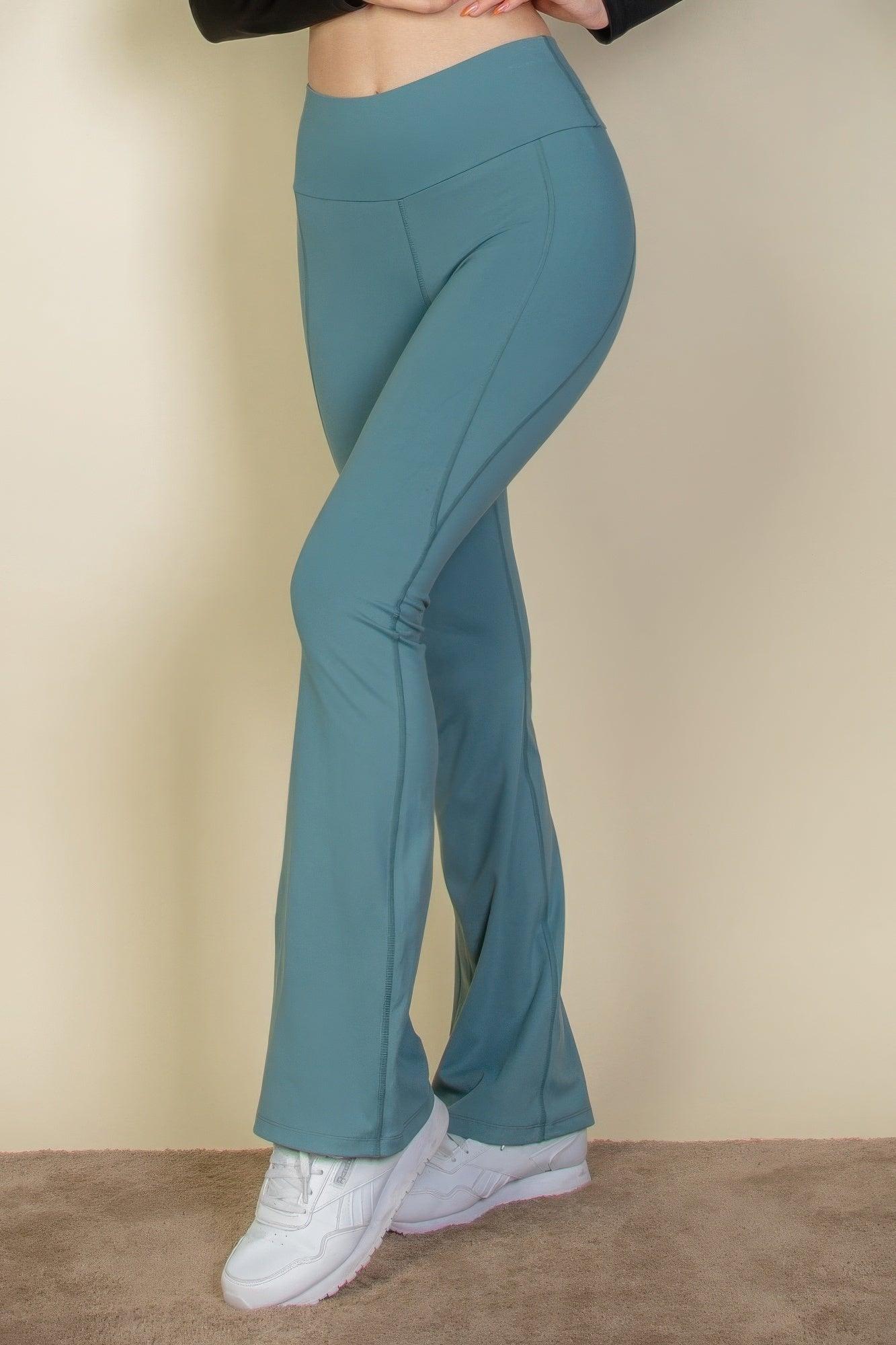 Wide waistband flare leg pants | Mixtshop LLC