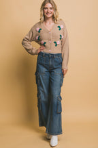 Mid cropped flower cardigan | Mixtshop LLC