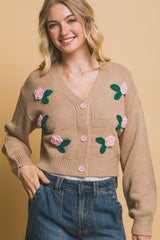 Mid cropped flower cardigan | Mixtshop LLC