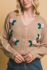 Mid cropped flower cardigan | Mixtshop LLC