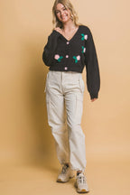 Mid cropped flower cardigan | Mixtshop LLC