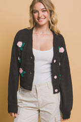 Mid cropped flower cardigan | Mixtshop LLC