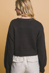 Mid cropped flower cardigan | Mixtshop LLC