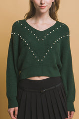 Pearl details sweater | Mixtshop LLC