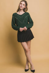 Pearl details sweater | Mixtshop LLC