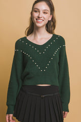 Pearl details sweater | Mixtshop LLC