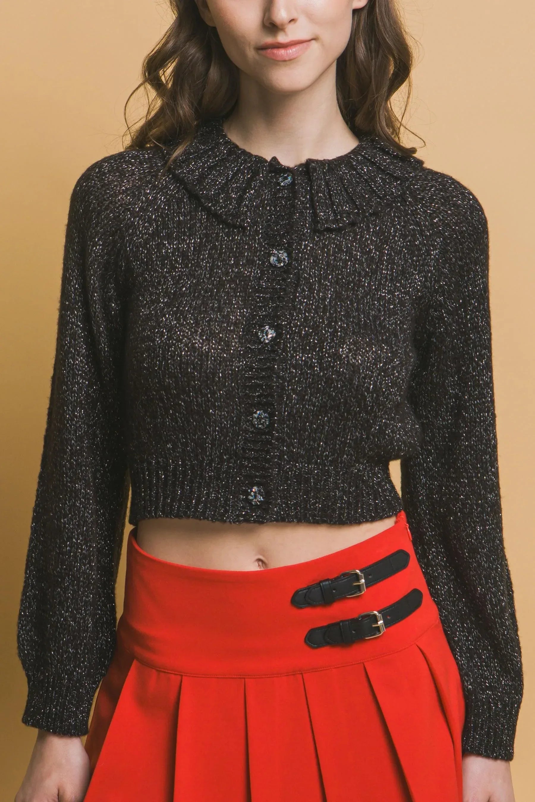 Short collard sweater | Mixtshop LLC