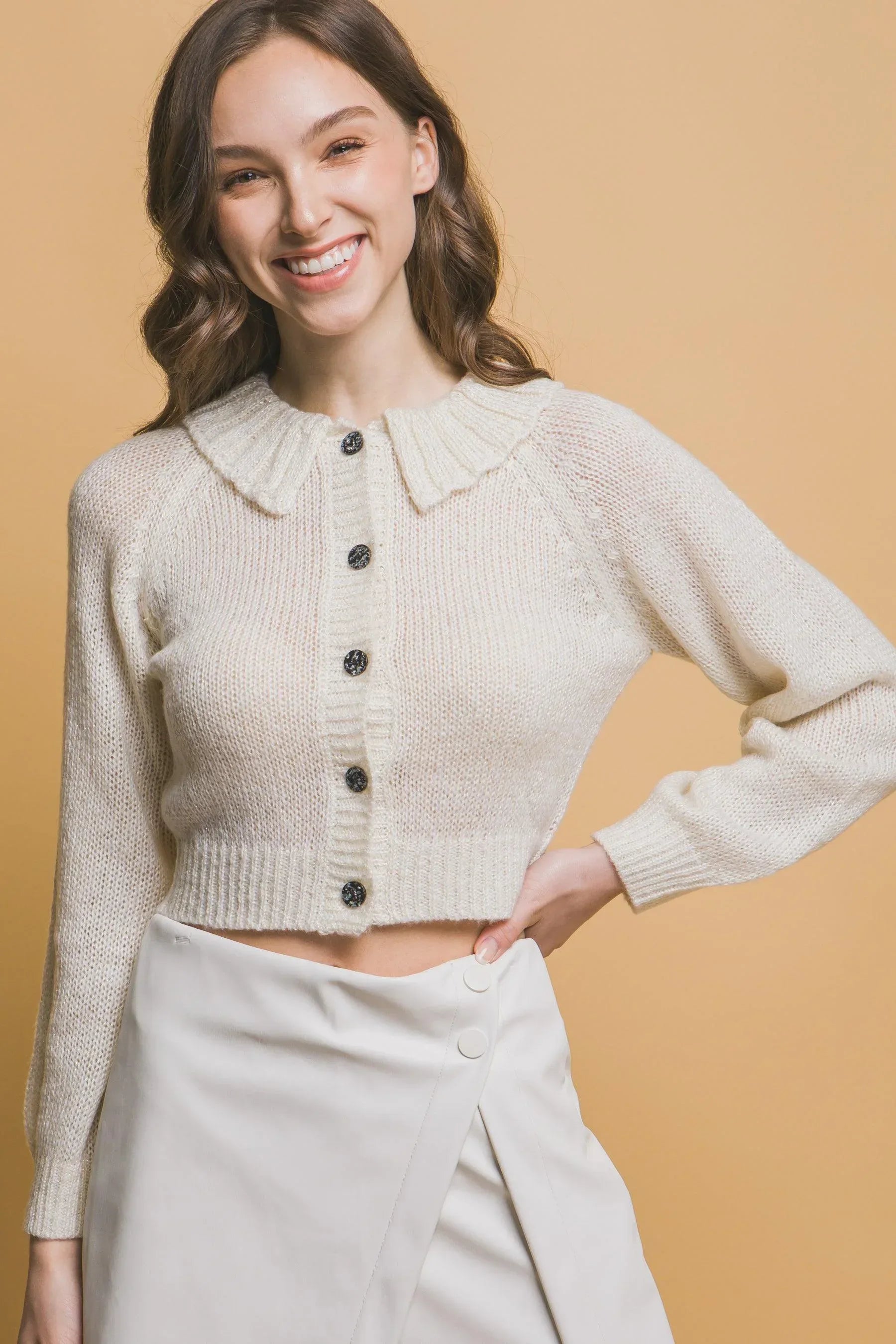 Short collard sweater | Mixtshop LLC