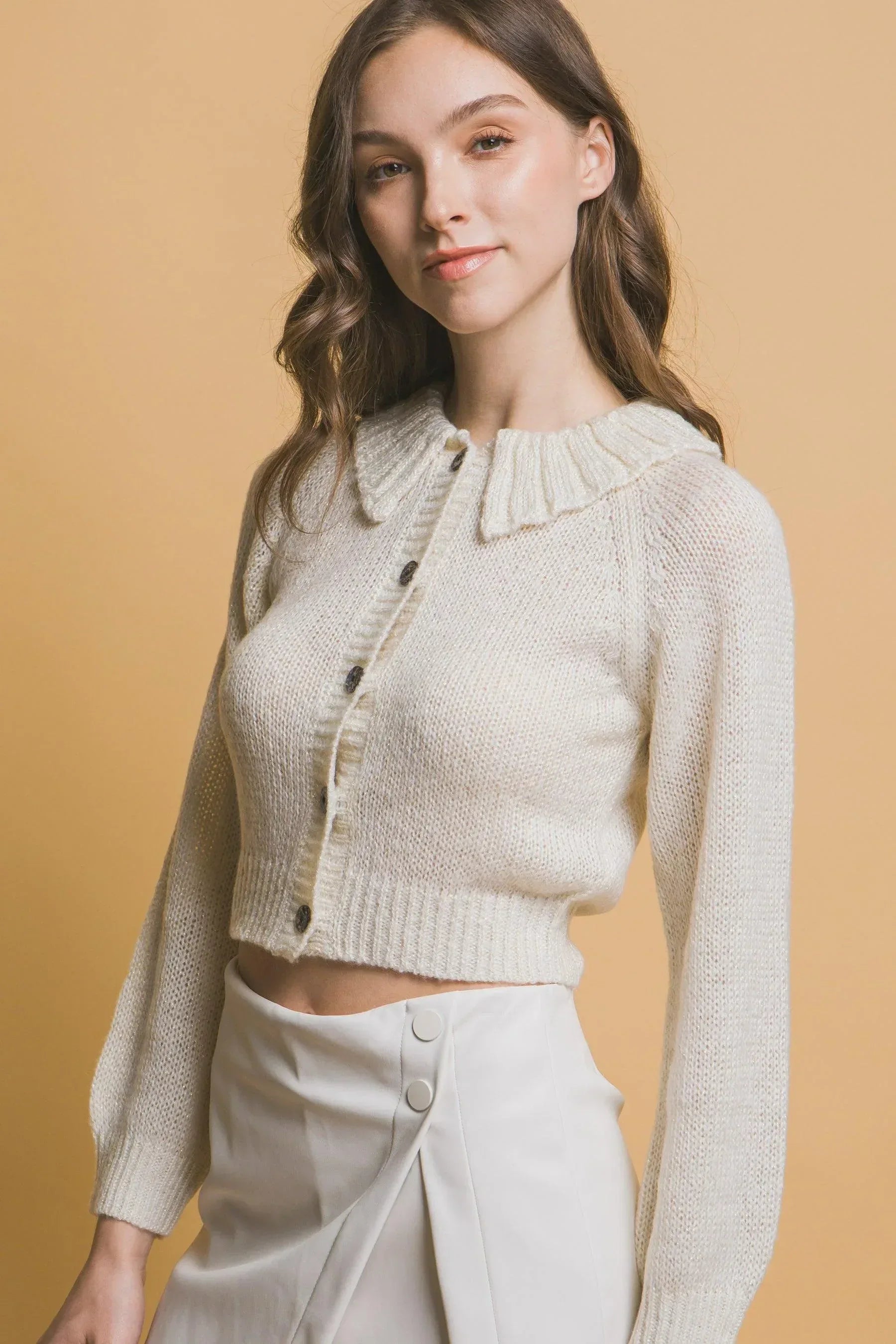 Short collard sweater | Mixtshop LLC