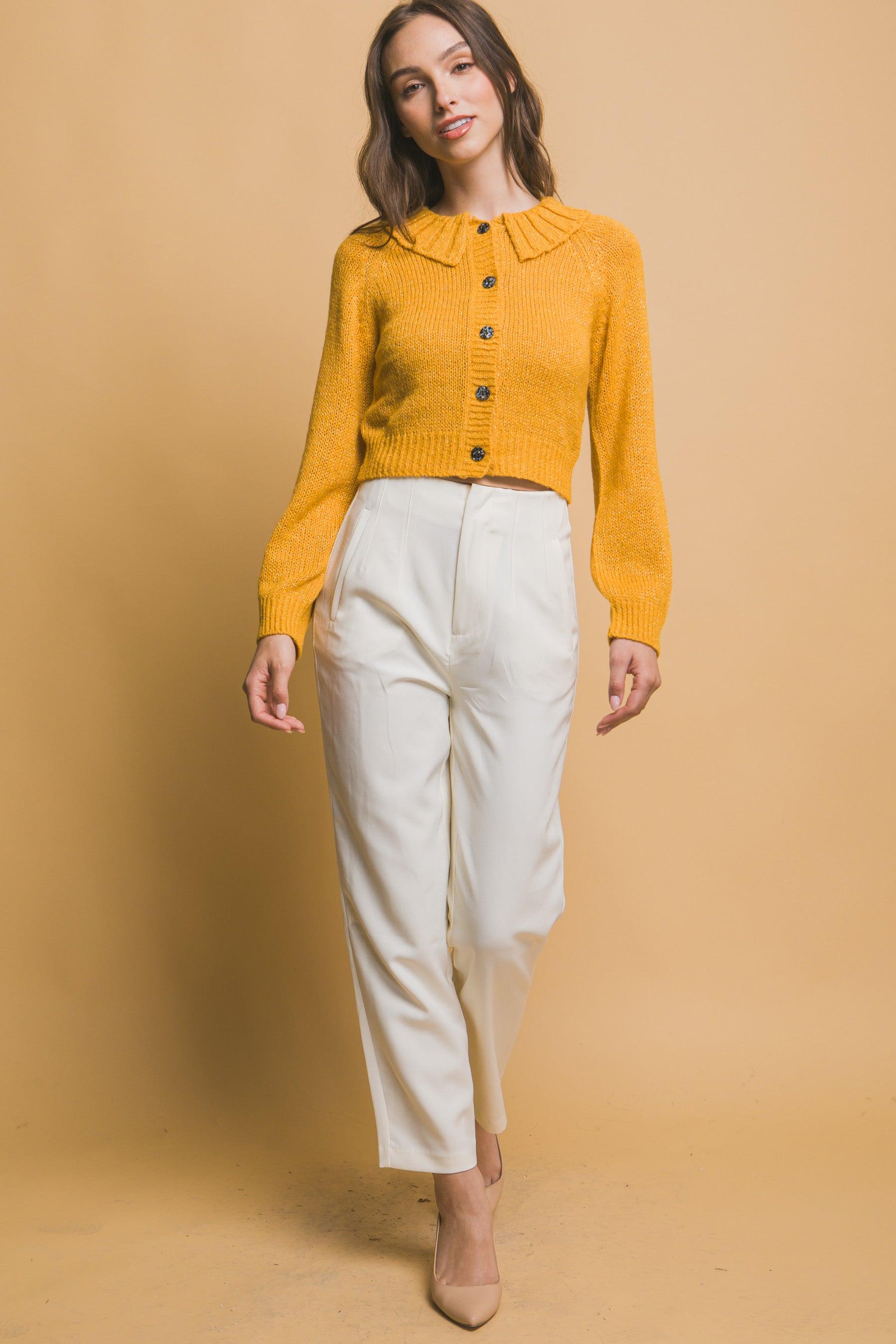 Short collard sweater | Mixtshop LLC