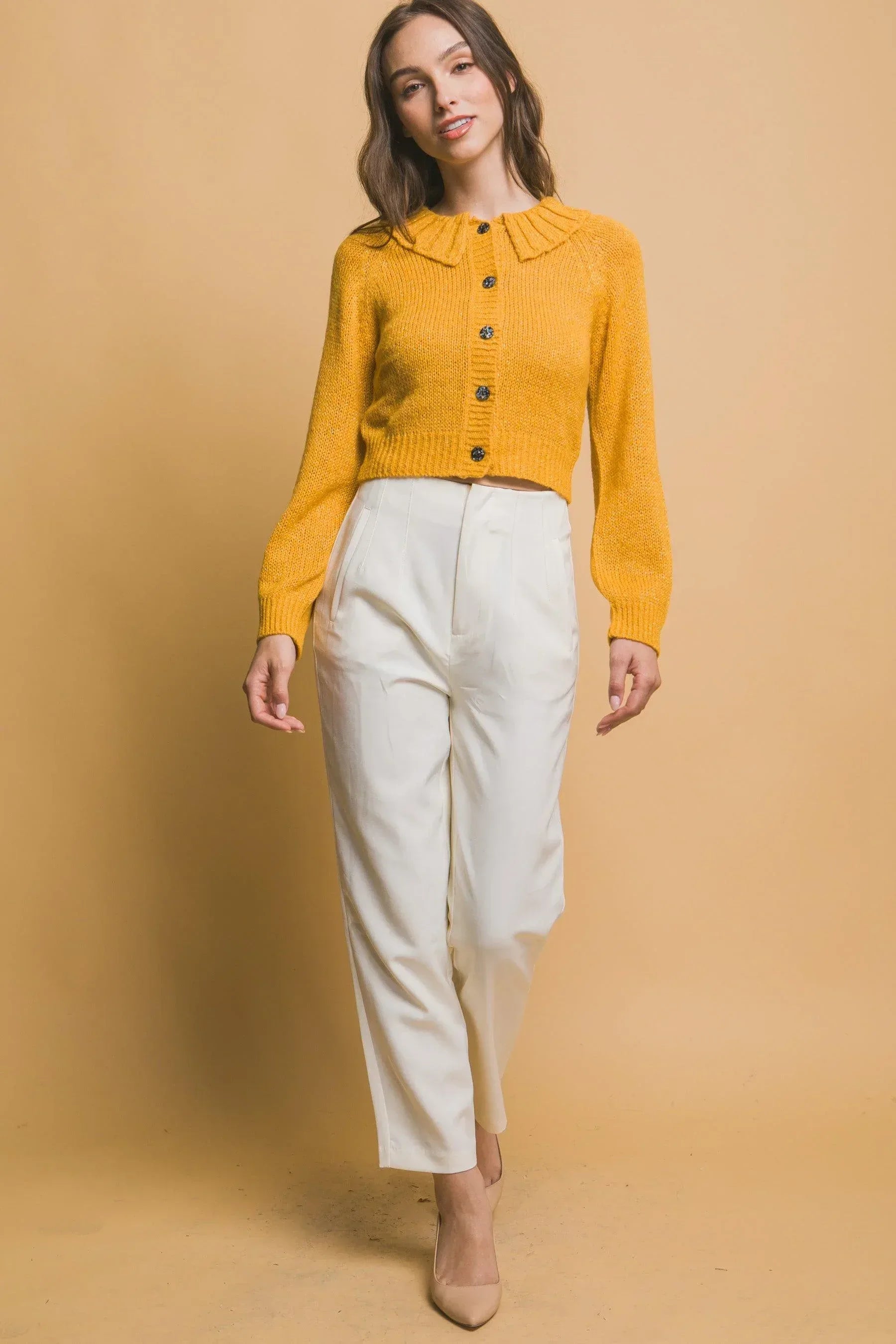 Short collard sweater | Mixtshop LLC