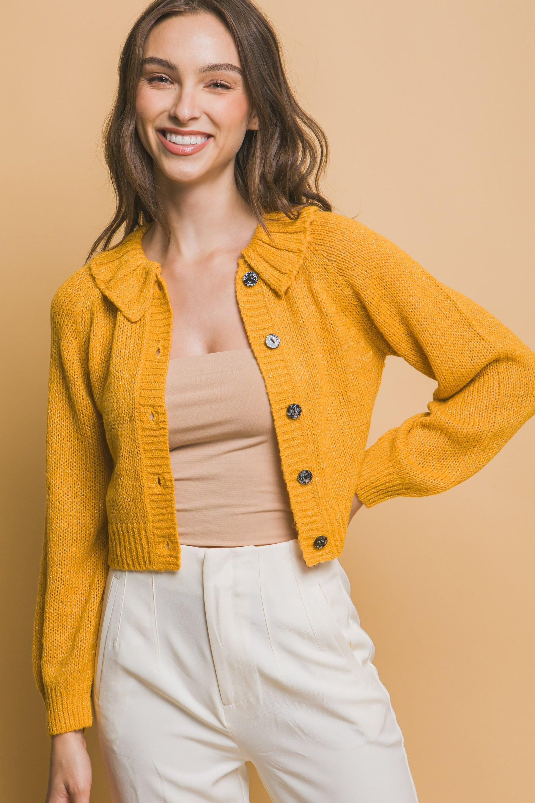 Short collard sweater | Mixtshop LLC
