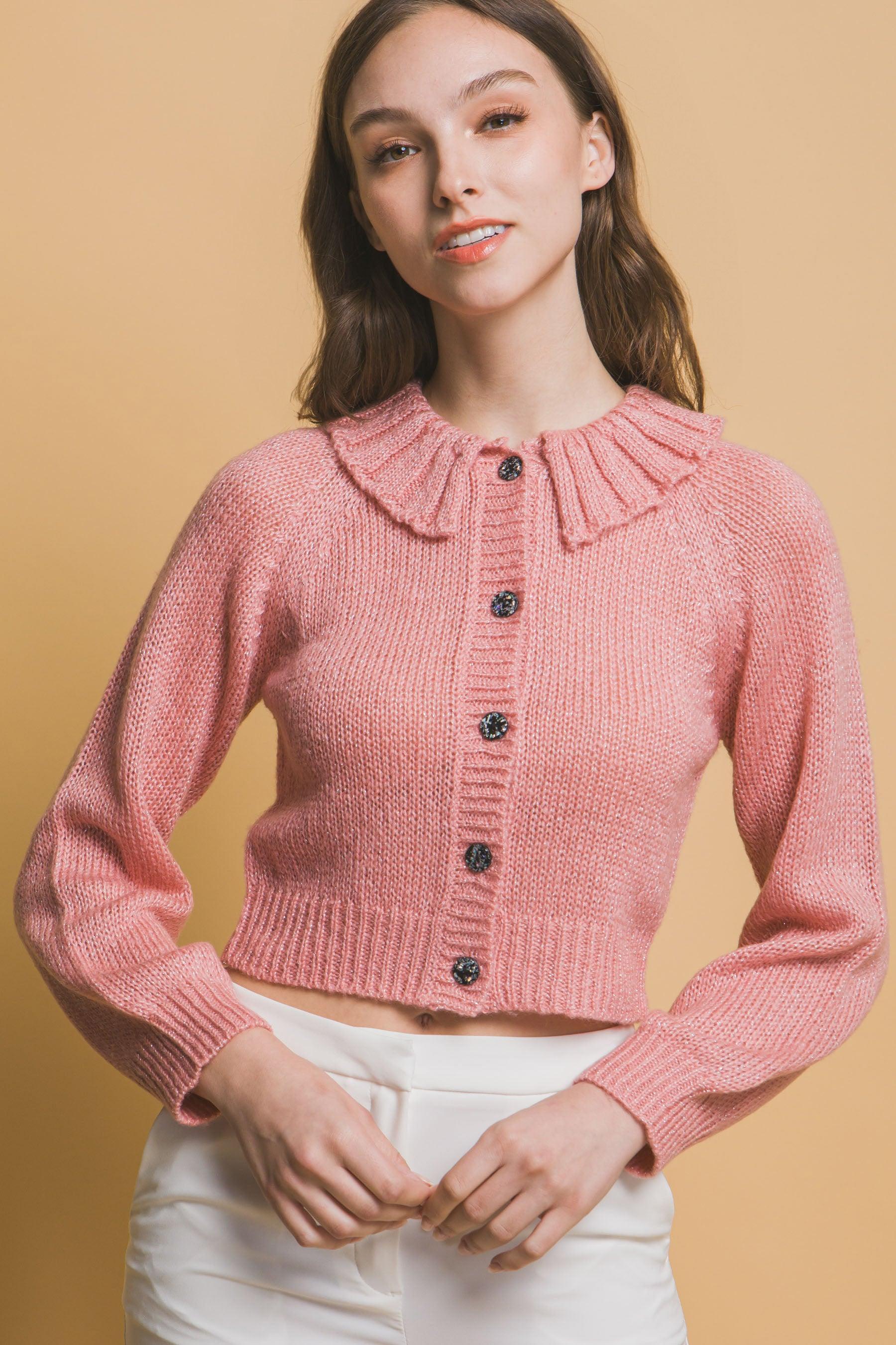 Short collard sweater | Mixtshop LLC