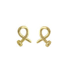 Gold plated crossed nail head stud earring | Mixtshop LLC