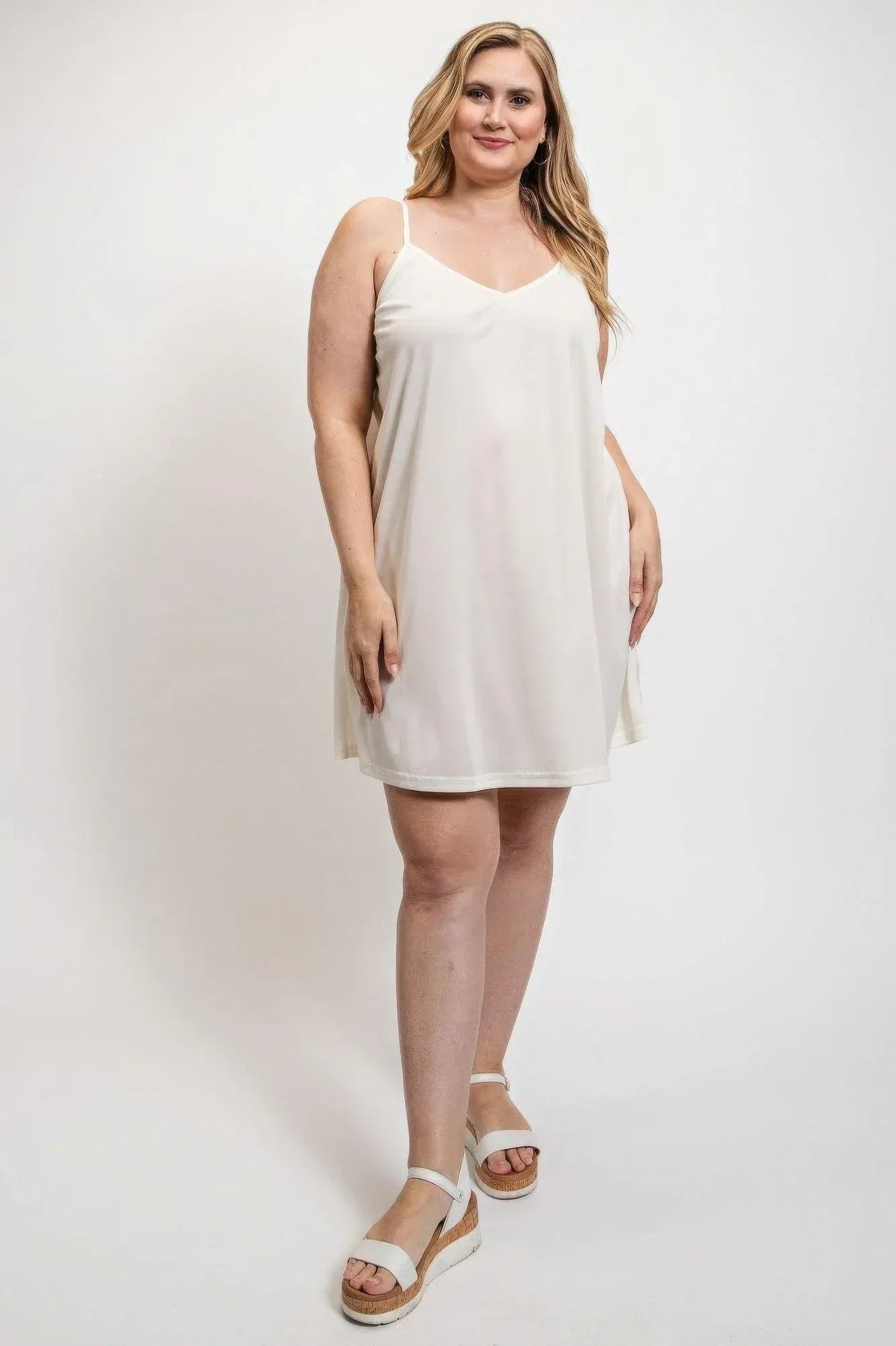 V-neck slip dress with adjustable straps | Mixtshop LLC