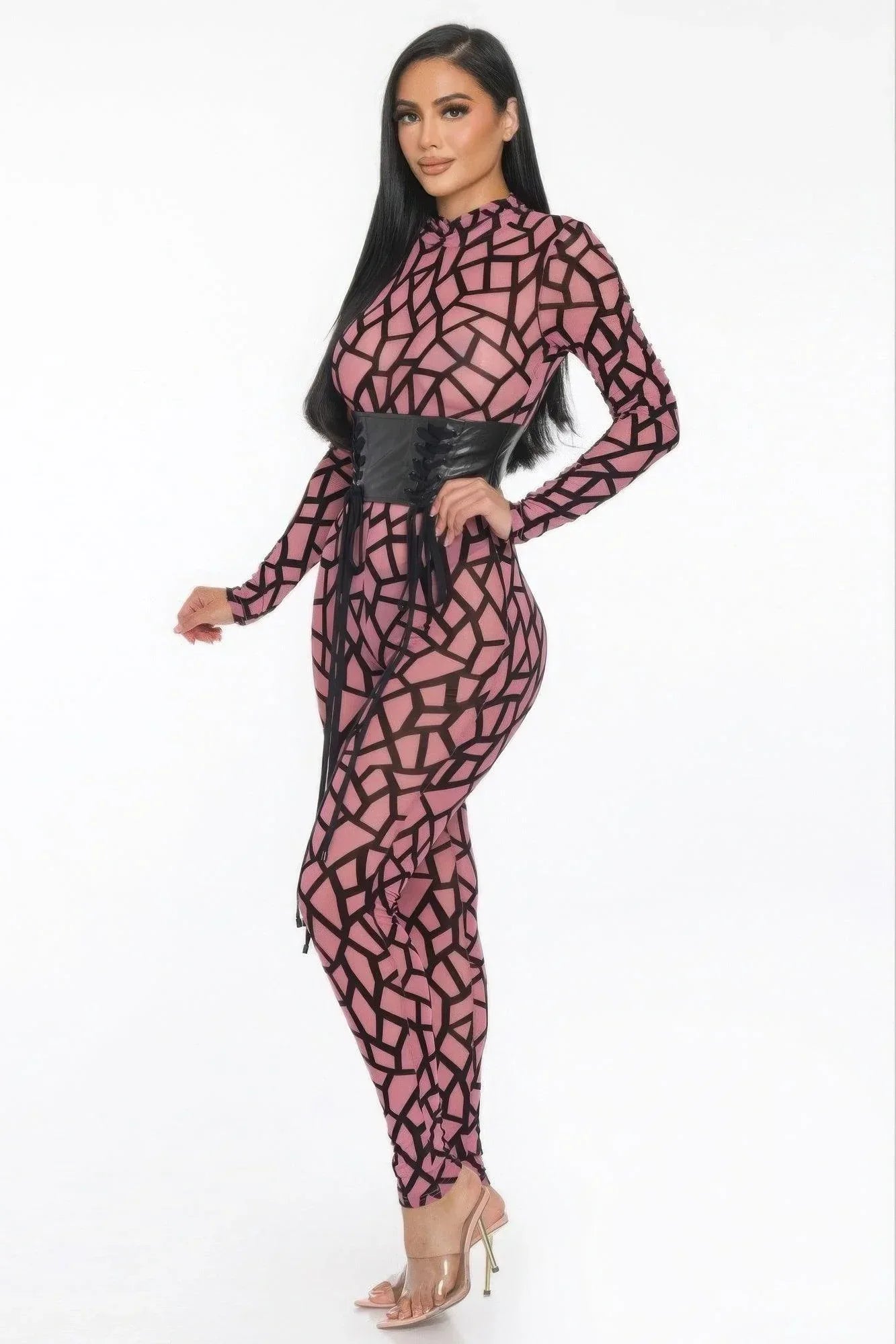 Geometric Printed Jersey Jumpsuit Secondary image