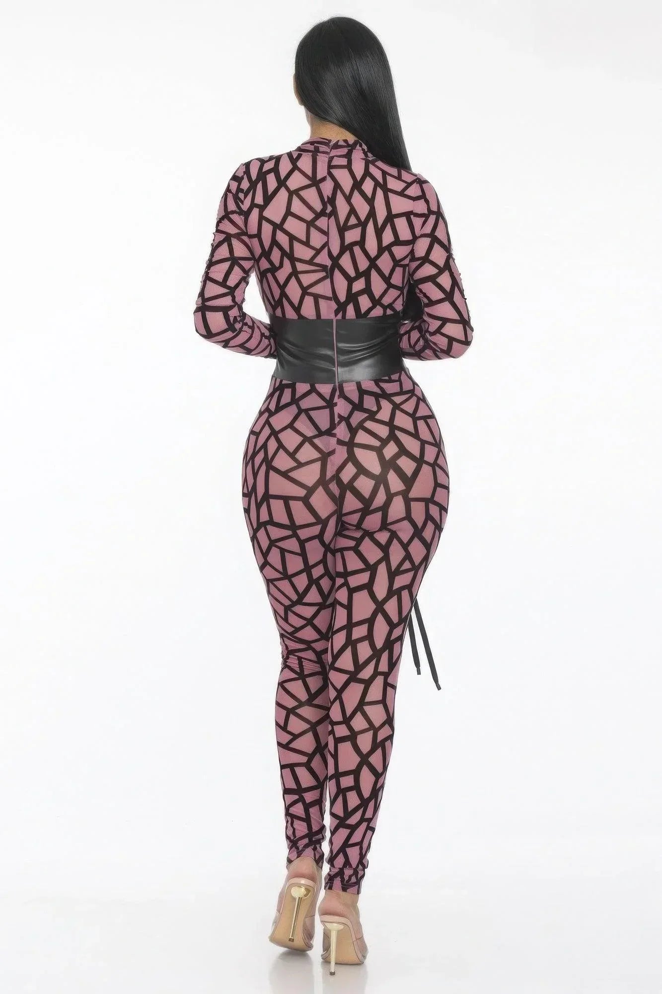 Geometric Printed Jersey Jumpsuit | Mixtshop LLC