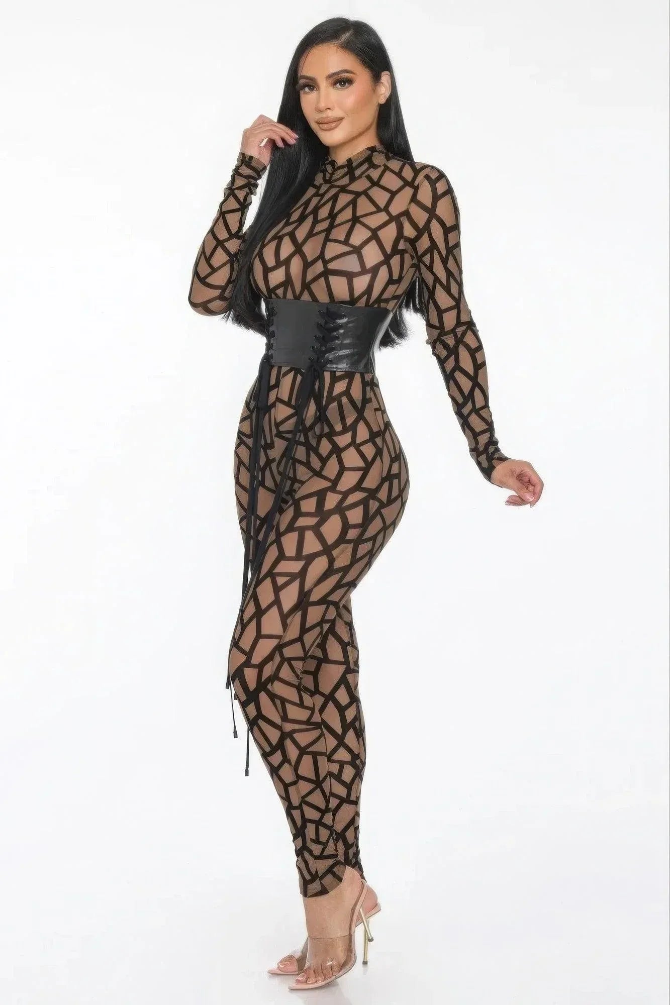Geometric Printed Jersey Jumpsuit Secondary image